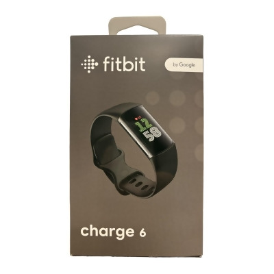 Fitbit Charge 6 Obsidian Band, Black Aluminum Case 