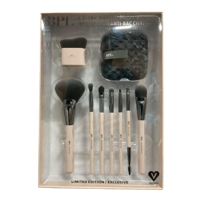BPL 9-Piece Professional Makeup Artist Brush Collection with Anti-Bacterial Charcoal 