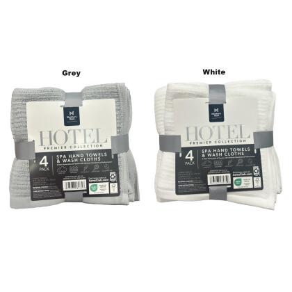 Member's Mark Hotel Premier Spa Hand Towels & Wash Cloths Set, 4 Pack 