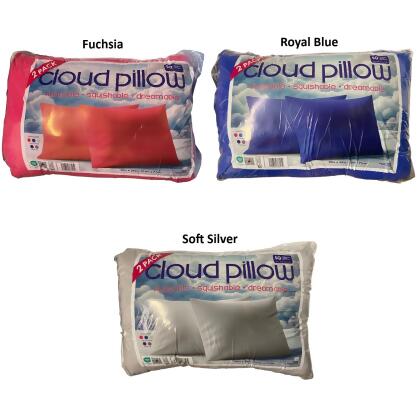 Cloud Bed Pillow with Nylon/Spandex Shell, Standard/Queen, 2pk 