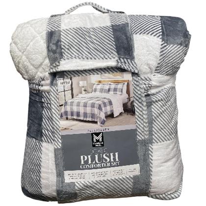 Member's Mark 3-Piece Plush Sherpa Comforter & Sham Set, Full/Queen 