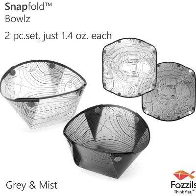 Fozzils Snapfold™ Bowlz 折疊碗套裝 2pcs-set (Mist 噴霧 & Grey 灰色) 