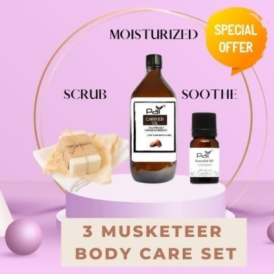 PAI Gift Set - 3 Musketeer Body Care Set Carrier Oil, Essential Oil and Organic Soap 护肤套装 