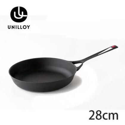【Unilloy鑄鐵平底鍋】一體成型鑄鐵鍋28cm(送強化玻璃鍋蓋) 三条鑄工所UF282 - 