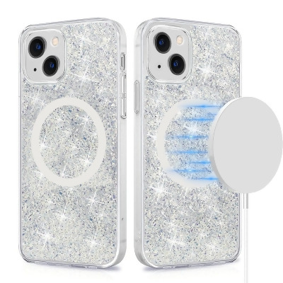 White Crystal Apple iPhone 13 Case - Sparkle Series Case with Halo/ 