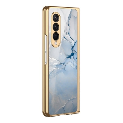 Marble Series Case for Samsung Galaxy Z Fold 3 5G (2021) (Fold3) - Blue Gold/ 