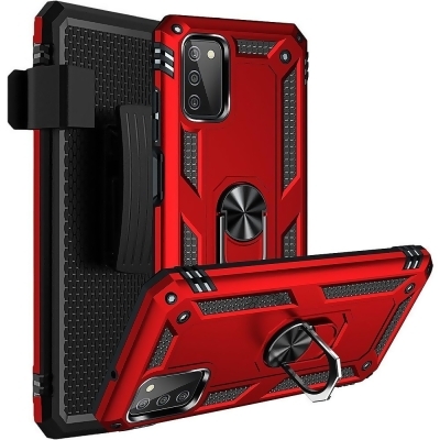 Military Kickstand Case for Samsung Galaxy A03 and A03s - Red 