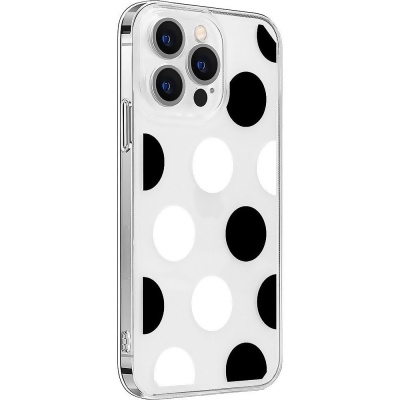 PolkaDot Hybrid-Flex Hard Shell Case for Apple iPhone 14 Pro Max - Clear/Black/White 