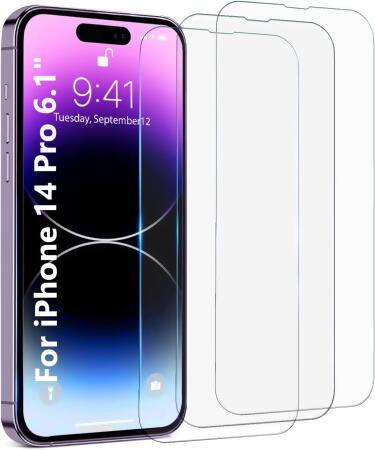 ZeroDamage Ultra Strong Tempered Glass Screen Protector for Apple iPhone 14 Pro (2-Pack) - Clear 