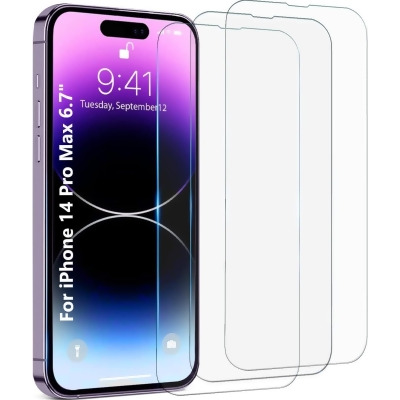 ZeroDamage Ultra Strong Tempered Glass Screen Protector for Apple iPhone 14 Pro Max (2-Pack) - Clear 