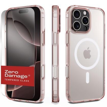 Classic Series Clear Case & Tempered Glass Kit - Apple iPhone 16 Pro Max - Clear Rose Gold 