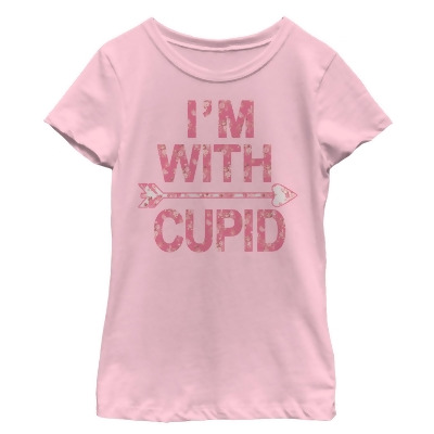 Girl's Lost Gods Valentine's Day I'm With Cupid Floral Graphic T-Shirt 