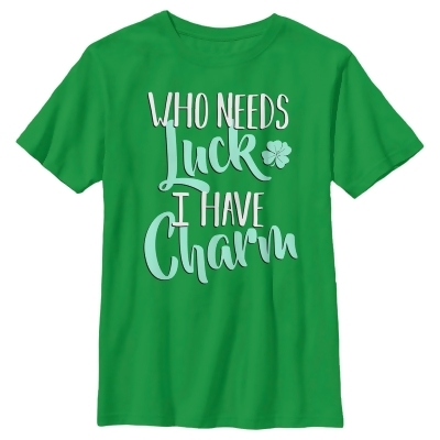 Boy's Lost Gods St. Patrick's Day Who Needs Luck I Have Charm Graphic T-Shirt 