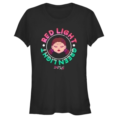 Junior's Squid Game Red Light Green Light Doll Graphic T-Shirt 
