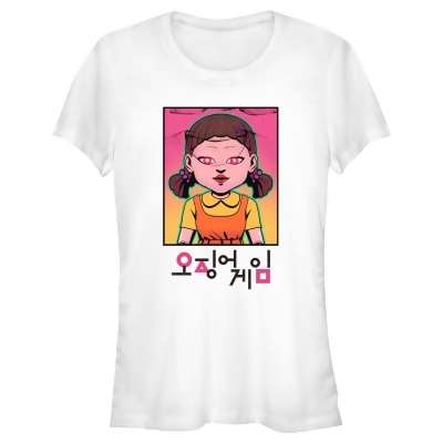 Junior's Squid Game Neon Doll Graphic T-Shirt 