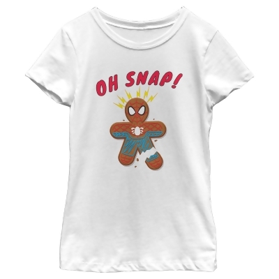 Girl's Marvel Christmas Spider-Man Snap Gingerbread Cookie Graphic T-Shirt 