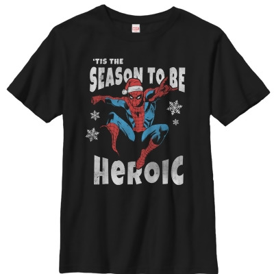 Boy's Marvel Christmas Spider-Man Heroic Season Graphic T-Shirt 