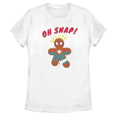 Women's Marvel Christmas Spider-Man Snap Gingerbread Cookie Graphic T-Shirt 
