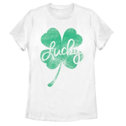 Women's Lost Gods St. Patrick's Day Lucky Retro Shamrock Graphic T-Shirt 