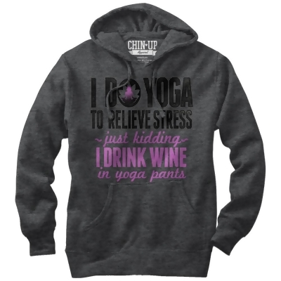Women's CHIN UP Drink Wine in Yoga Pants Pullover Hoodie 