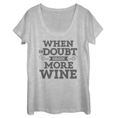 Women's CHIN UP In Doubt Drink More Wine Scoop Neck 