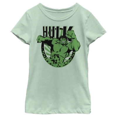 Girl's Marvel St. Patrick's Day Hulk Running Shamrock Graphic T-Shirt 