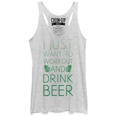 Women's CHIN UP I Just Want to Work Out and Drink Beer Racerback Tank Top 