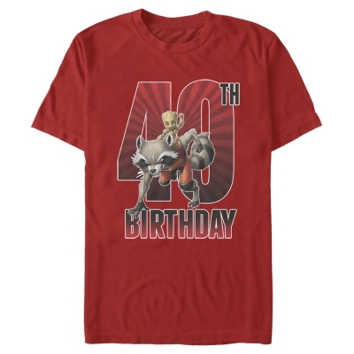 Men's Marvel Rocket and Baby Groot 40th Birthday Graphic T-Shirt 