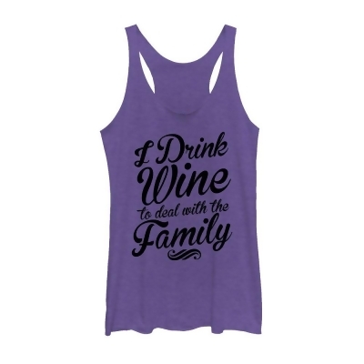 Women's CHIN UP Drink Wine to Deal With Family Racerback Tank Top 