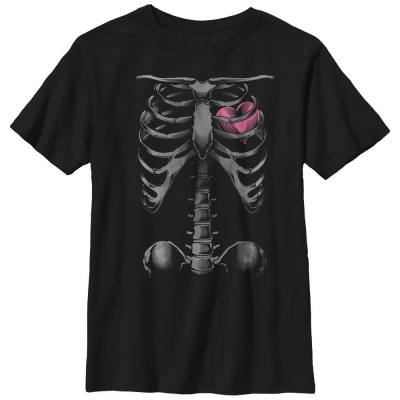 Boy's Lost Gods Halloween Skeleton Rib Cage Heart Graphic T-Shirt 