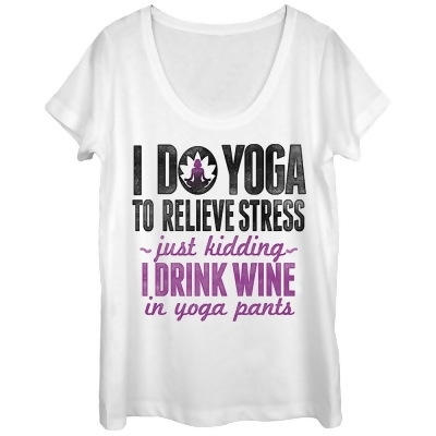 Women's CHIN UP Drink Wine in Yoga Pants Scoop Neck 