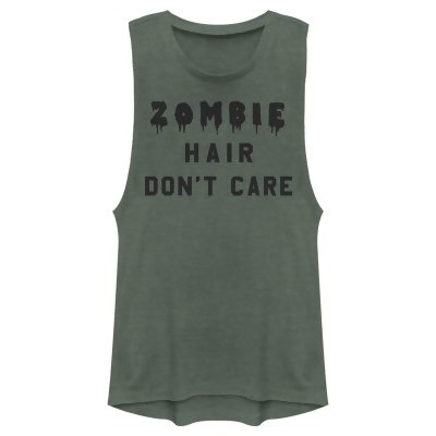 Junior's Lost Gods Halloween Zombie Hair Don't Care Festival Muscle Tee 