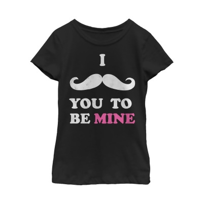 Girl's Lost Gods I Mustache You to be My Valentine Graphic T-Shirt 