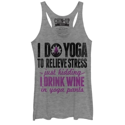 Women's CHIN UP Drink Wine in Yoga Pants Racerback Tank Top 