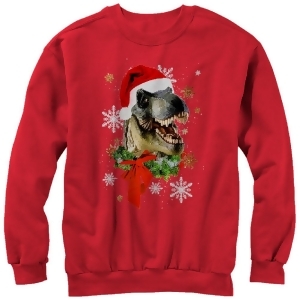 Men's Lost Gods Ugly Christmas T Rex Santa Claus Pullover Sweatshirt