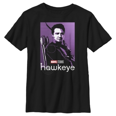 Boy's Marvel Hawkeye Purple Portrait Graphic T-Shirt 