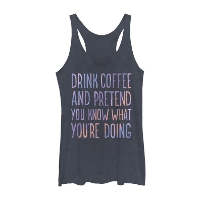 Women's CHIN UP Drink Coffee and Pretend Racerback Tank Top 
