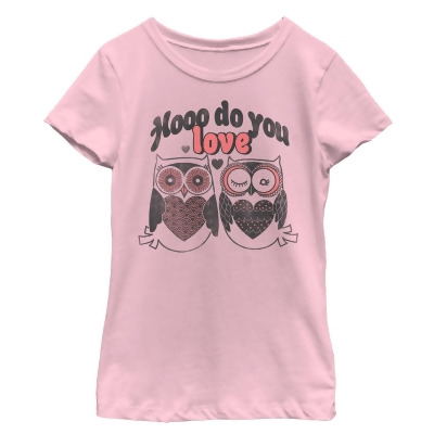Girl's Lost Gods Valentine's Day Hooo Do You Love Owls Graphic T-Shirt 