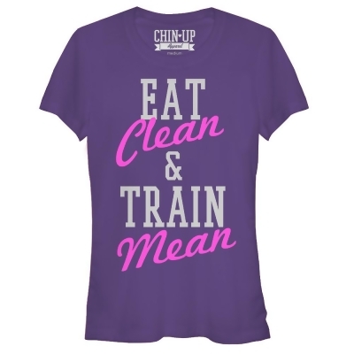 Junior's CHIN UP Eat Clean Train Mean Graphic T-Shirt 