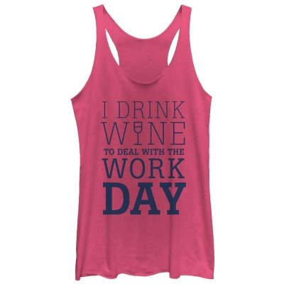 Women's CHIN UP Drink Wine for Work Day Racerback Tank Top 