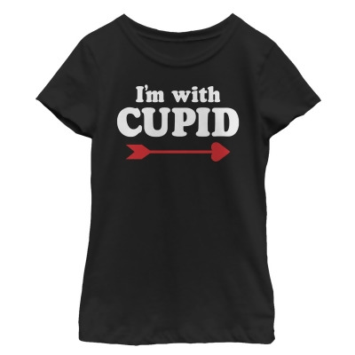 Girl's Lost Gods Valentine's Day I'm With Cupid Arrow Graphic T-Shirt 