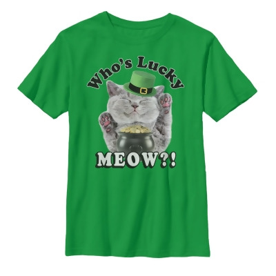 Boy's Lost Gods St. Patrick's Day Lucky Meow Cat Graphic T-Shirt 