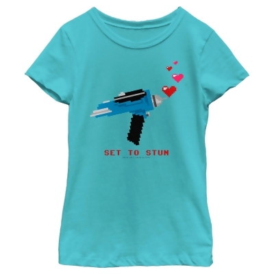 Girl's Star Trek Valentine's Pixel Set Phasers to Stun Graphic T-Shirt 