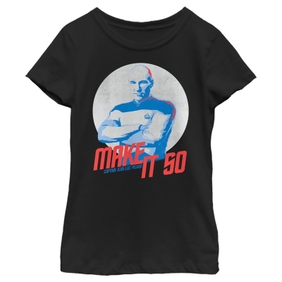 Girl's Star Trek: The Next Generation Captain Jean Luc Picard Make It So Graphic T-Shirt 