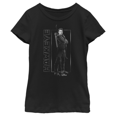 Girl's Marvel Hawkeye Black and White Snapshot Graphic T-Shirt 
