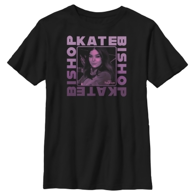 Boy's Marvel Hawkeye Kate Bishop Purple Portrait Graphic T-Shirt 