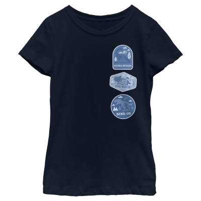 Girl's Jurassic World: Dominion Destination Travel Dinosaur Badges Graphic T-Shirt 