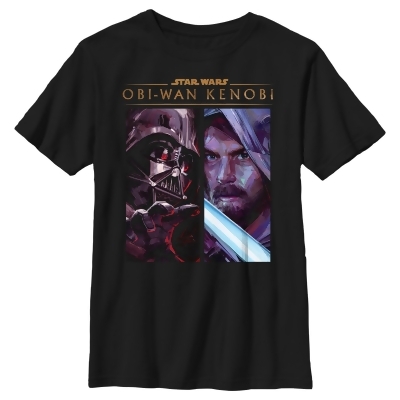 Boy's Star Wars: Obi-Wan Kenobi Darth Vader vs Kenobi Artistic Panel Portrait Graphic T-Shirt 