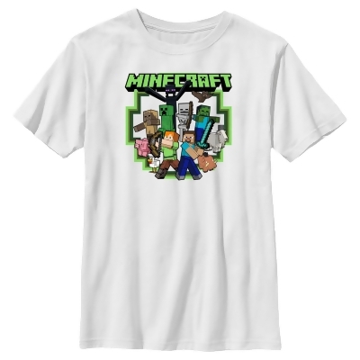 Boy's Minecraft Steve and Alex Group Shot Graphic T-Shirt 