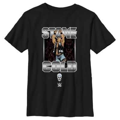 Boy's WWE Stone Cold Steve Austin Silver Logo Graphic T-Shirt 